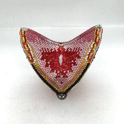 Hot Selling Butterfly Monarch Shaped Crystal Luxury Evening Bag Rhinestone Clutch Purse for Ladies Trendy Metal Frame Handbag