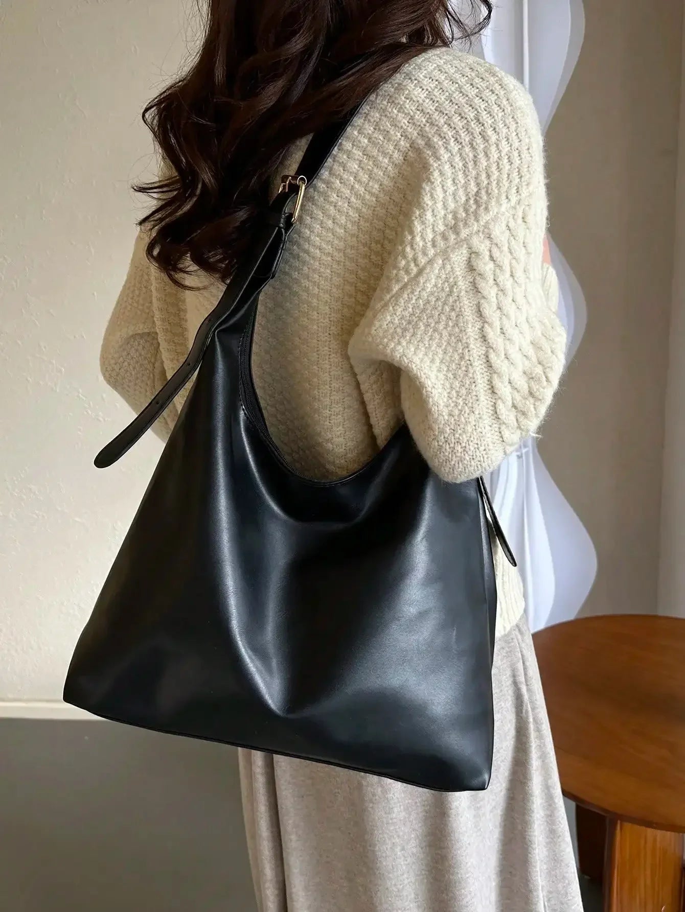 Large Capacity Solid Color Women's Shoulder Bag, Multifunctional Crossbody Bag, Women's Shoulder Tote Bag, Large Capacity Crossbody Tote Bag, Casual Work Bag