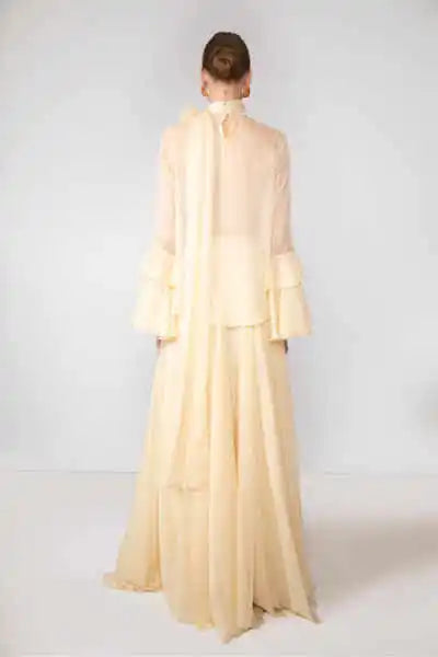 Dubai Evening Dresses Customizd 2 Piece Elegant Party Dress Chiffon Luxury Evening Dresses Long Sleeve Women Night Gown