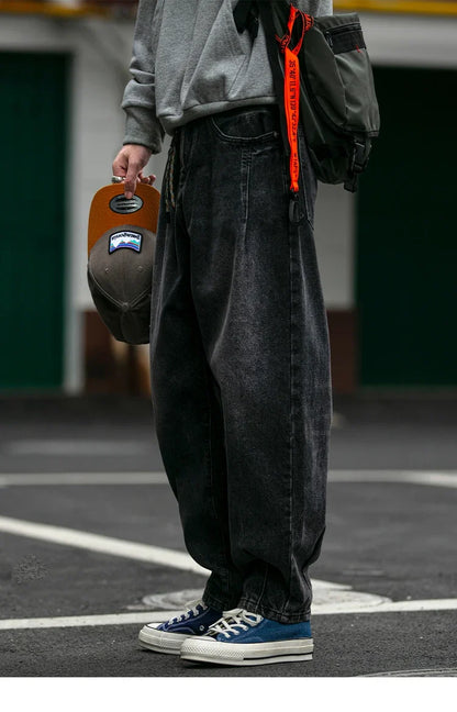 American Vintage High Quality Denim Cargo Pants Men Clothing Streetwear Loose Skate Jeans Harajuku Casual Harem Trousers Male