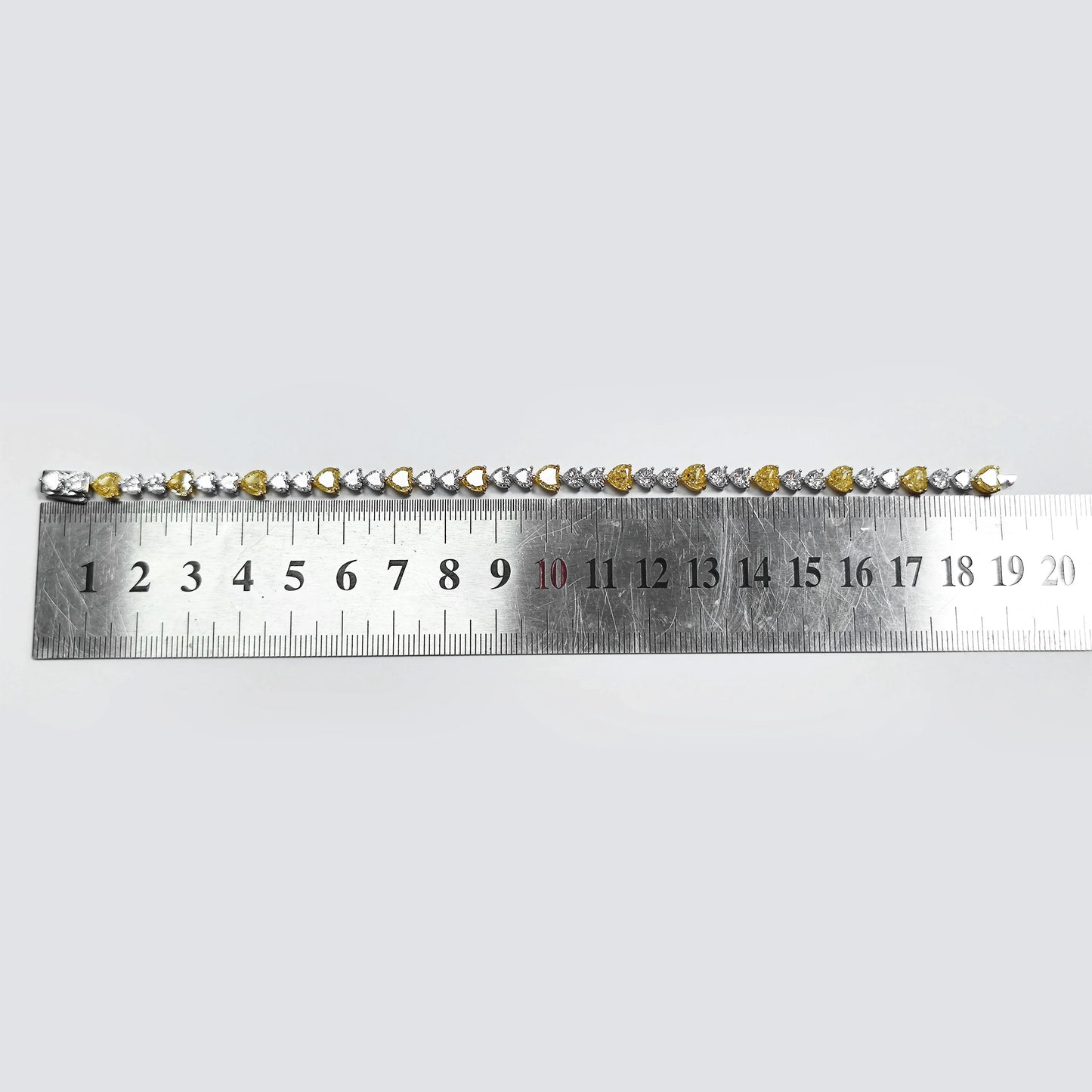 Art Deco Diamond-fire CZ-  Fancy Light Yellow Tennis Bracelet Sterling Silver 925 Fancy Party Wear Bracelet Gift