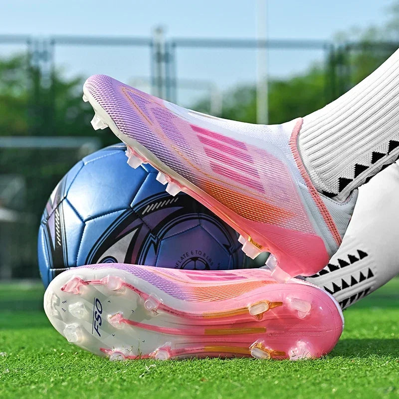 New Men Soccer Shoes Outdoor Sport Football Boots Training Breathable Match Boys Adult Cleats Non Slip Long Spikes Comfortable