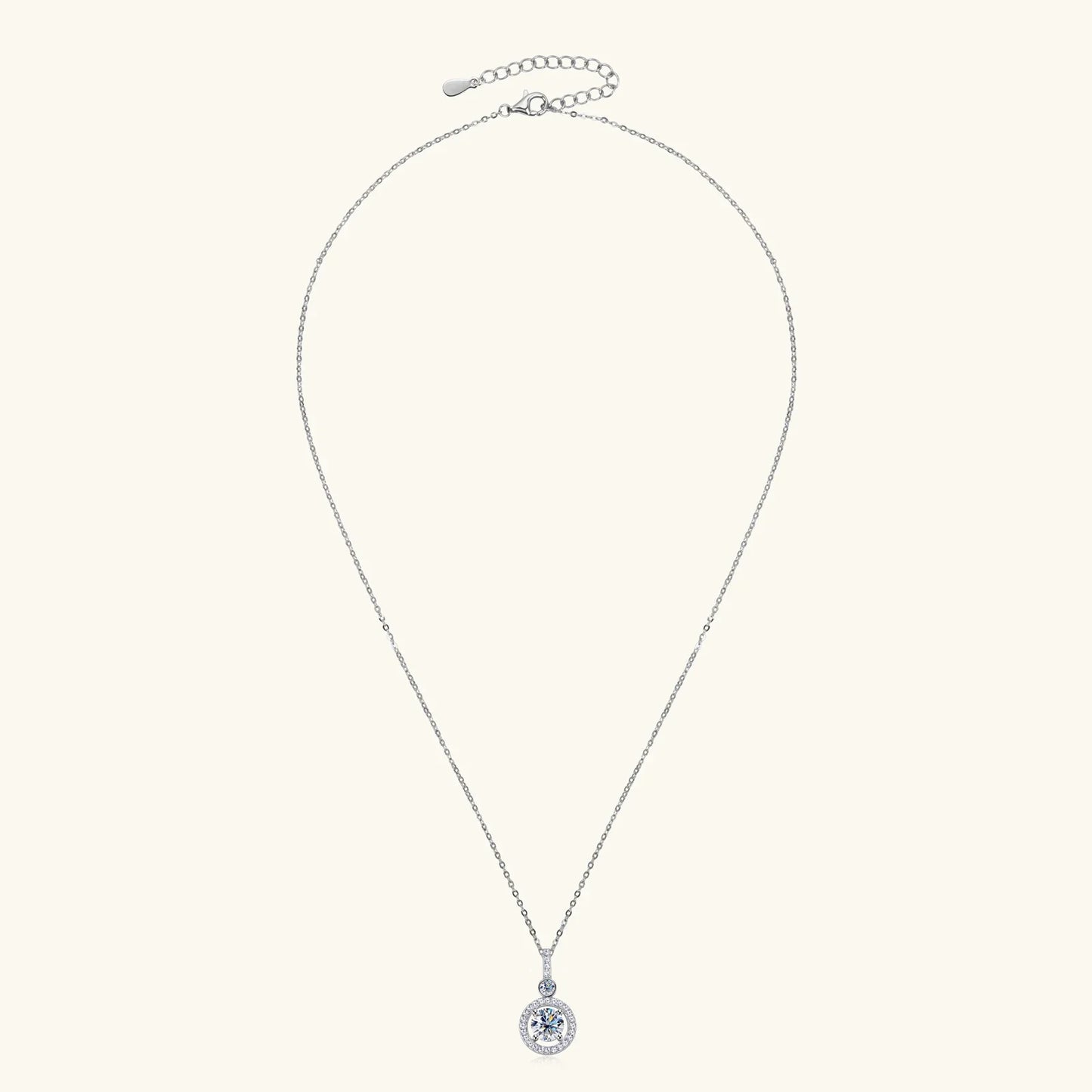 925 Silver Full Moissanite Pendant Necklace Certified 6.5mm D Color Lab Created Diamond Necklace for Women Quality Jewelry Gift