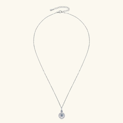 925 Silver Full Moissanite Pendant Necklace Certified 6.5mm D Color Lab Created Diamond Necklace for Women Quality Jewelry Gift
