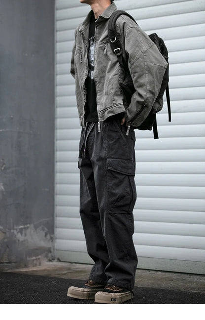 Oversized Cargo Pants For Men Multi Pocket Loose Fit Streetwear Casual American Style Korean Trendy Fashion Straight Leg Pants