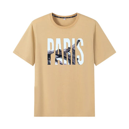 Popular T-shirt for Men Printed Tees Plus Size 110-175kg 6XL/7XL Fashion Summer Cotton Round Neck Short Sleeve Oversized Tops