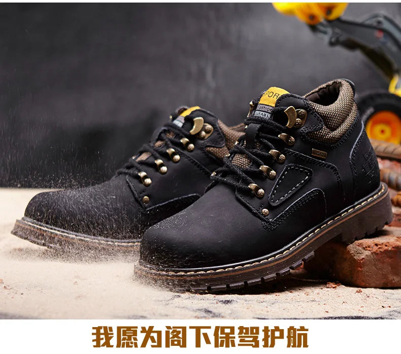 Natural Cow Leather Men’s Women Boots Handmade Retro Winter Autumn Shoes Ankle Snow Boots for Men Top Quality Shoes Dropshipping