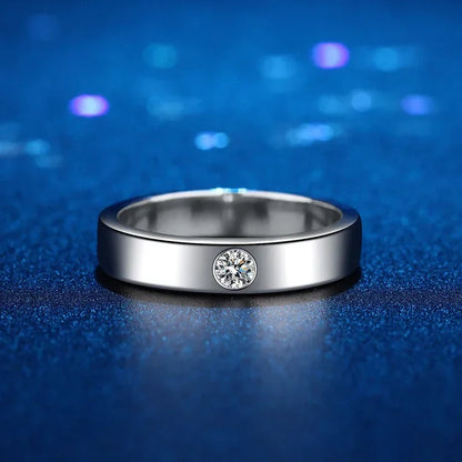 4mm Moissanite Ring for Men 925 Sterling Silver Gemstone Lab Diamond Gold Plated Rings Wedding Engagement Band Jewelry