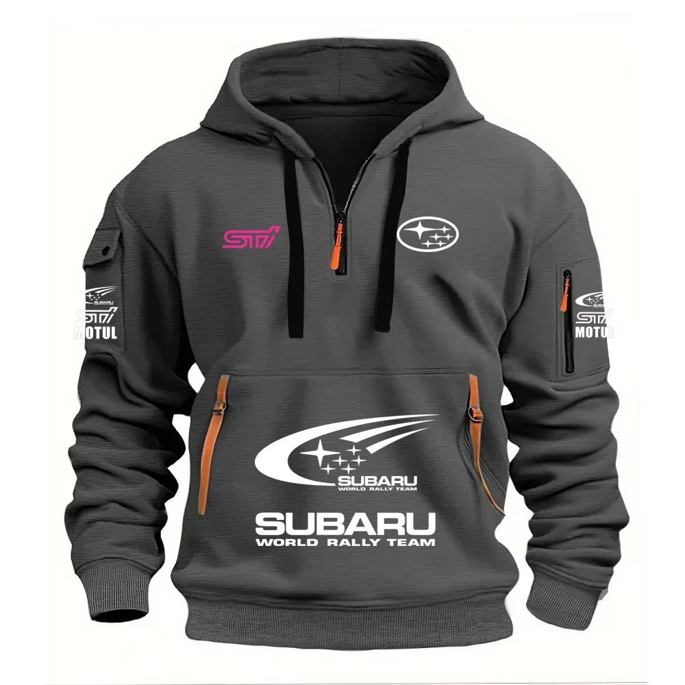 2026 New SUBARU STI Racing Series Men's Sports Hoodie with Kangaroo Pocket and Warm Fleece