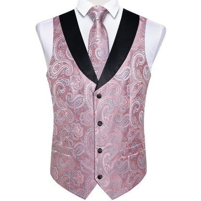 Men's Vest Blue Floral Suit Vest V Neck Tie Set For Wedding Party Brand Formal Dress Waistcoat Man Casual Sleeveless Jacket