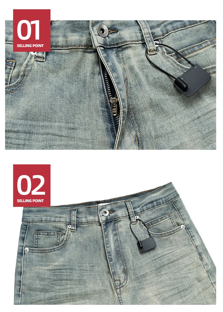 Vintage Wide Leg Jeans Men's and Women's Casual Long Pants Trendy On The Ground ZJ091