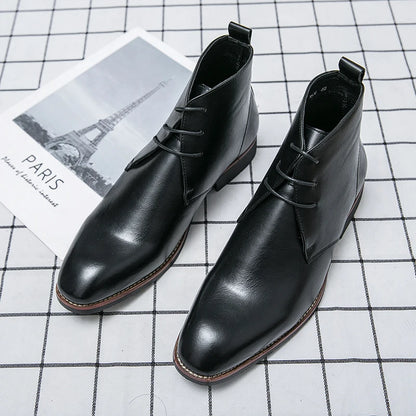 Mayba Pointed Leather Shoes Men Casual Shoes Ankle Boots Size 38-48