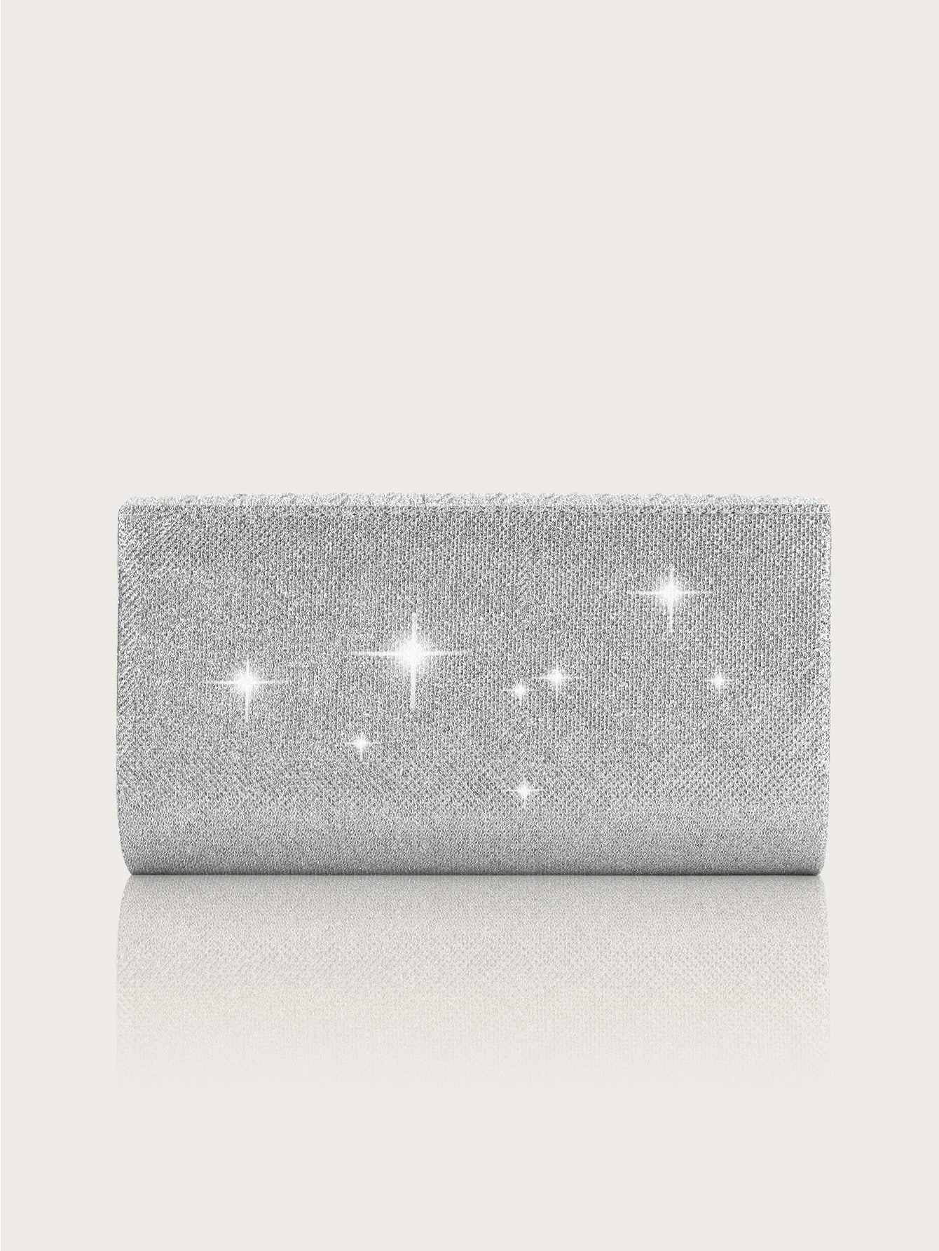 Elegant and Lightweight Pleated Metal Strip Flap Party Women's Clutch, Exquisite and Charming Women's Business Bag, Shiny Metal Strip Flap Women's Evening Bag and Fashionable Small Square Bag, Complete with a Gorgeous Rhinest