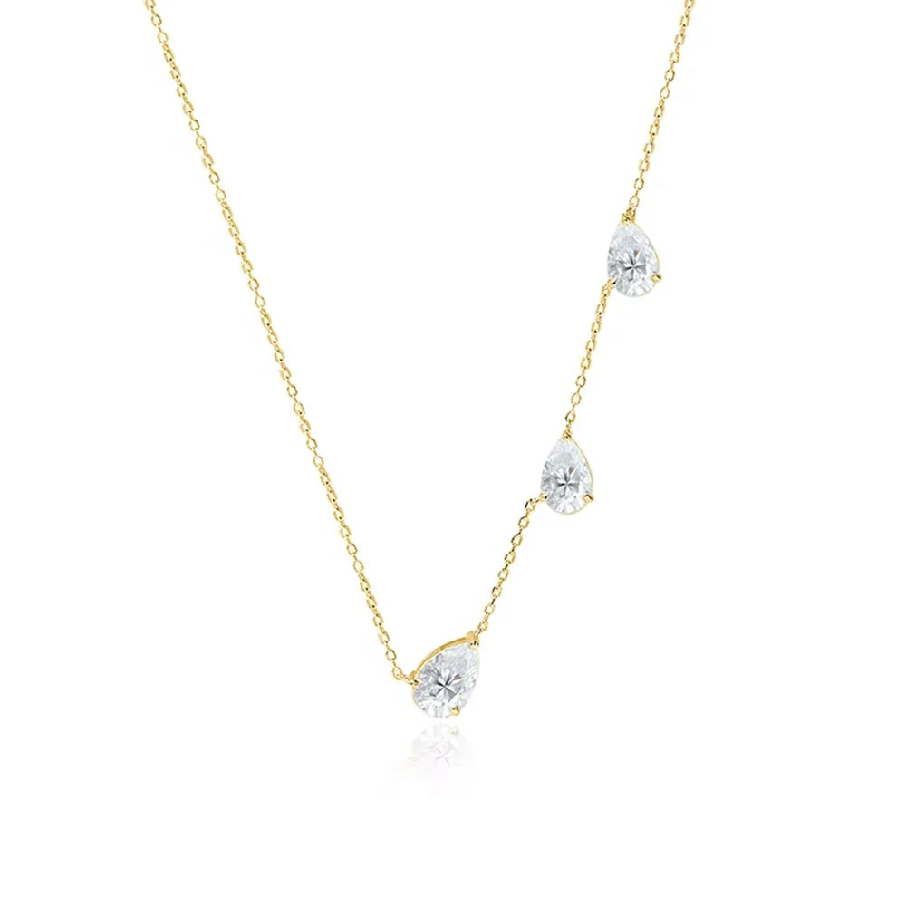 East West 9cttw Pear Cut Moissanite Necklace for Women 925 Sterling Silver Waterdrop Diamond Neckchain Wedding Party Jewelry GRA