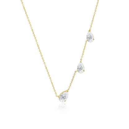 East West 9cttw Pear Cut Moissanite Necklace for Women 925 Sterling Silver Waterdrop Diamond Neckchain Wedding Party Jewelry GRA