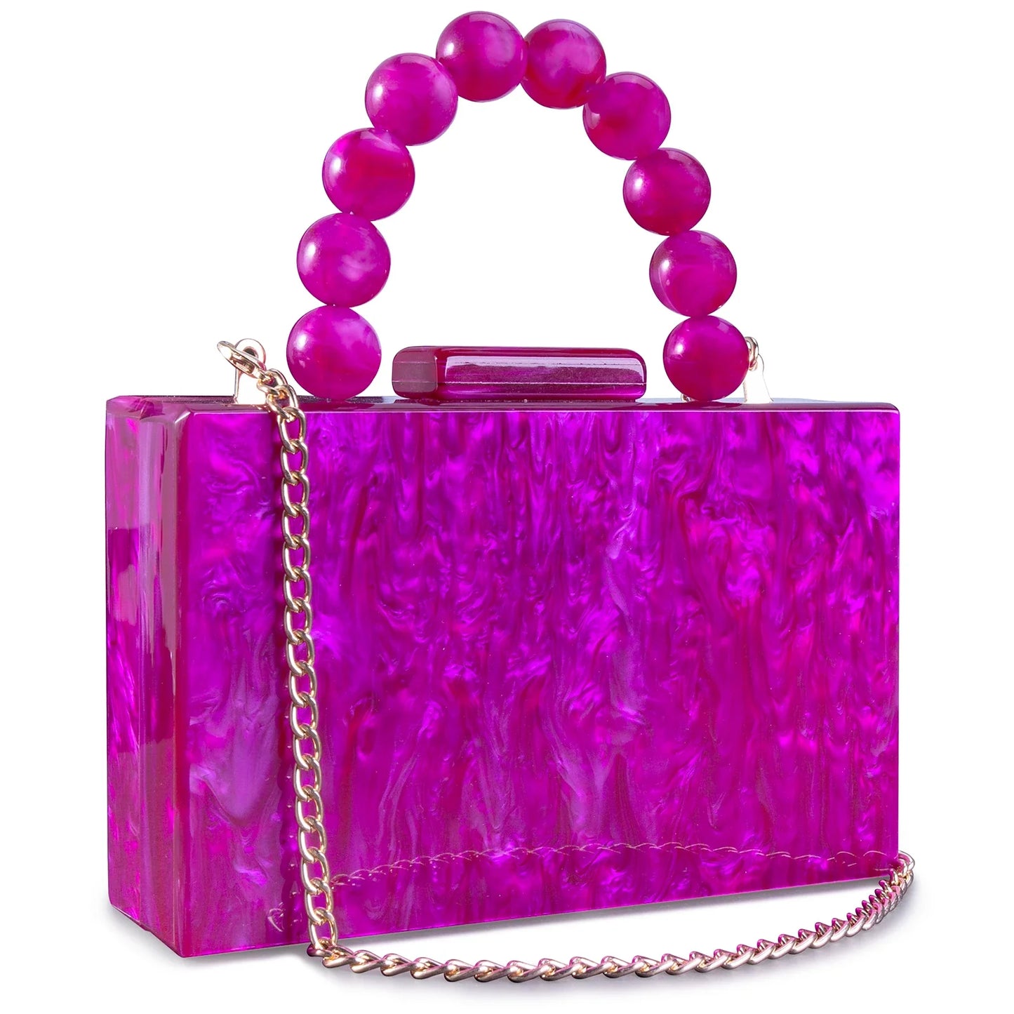 Beading Handbag Marble Acrylic Luxury Box Clutch Evening Bags Wedding Party Chain Shoulder Bag Dinner Dress Purse Festival Gift