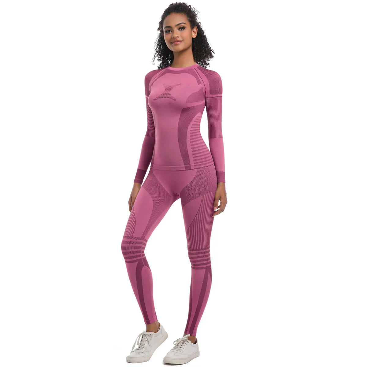 Women Skiwear Set Yoga Set Skiing Underwear Fitness Workout Thermal Gym Ski Snowboarding Running Yoga Exercise Suit Long Johns