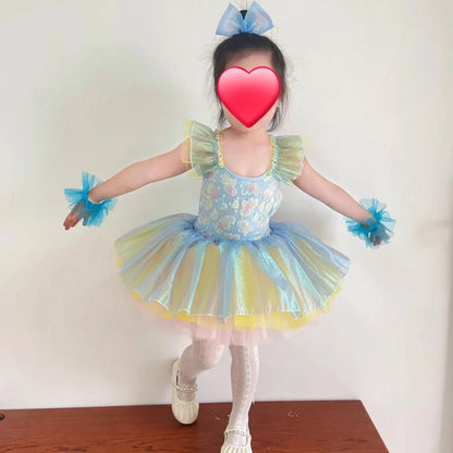 Children's Day Dance Dress Girl Ballet Princess Summer Dresses Girls Ballet Sequins Outfit Kids Clothes Vestidos Birthday Gift