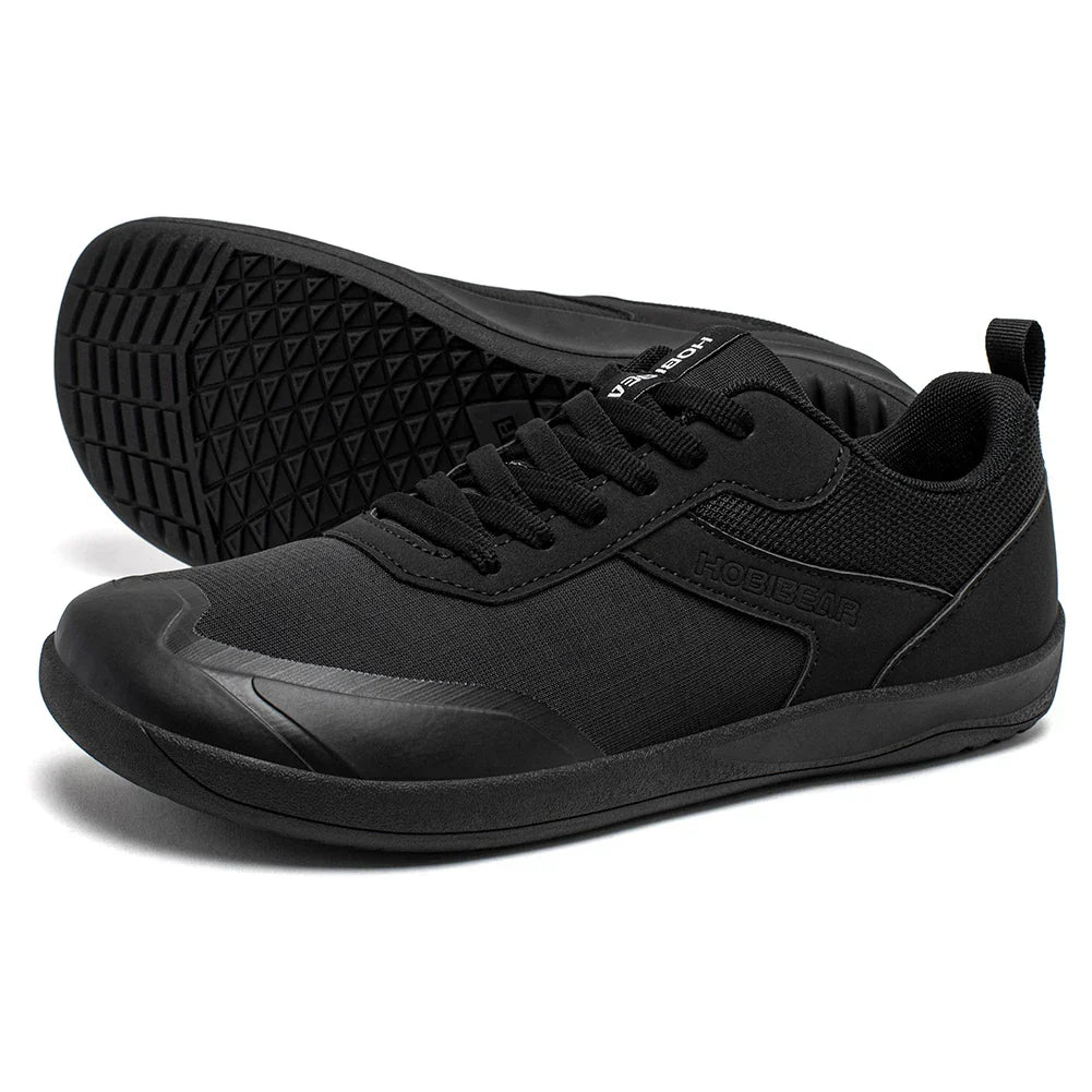 Wide Toe Shoes Mens Womens Minimalist Mesh Artificial Leather Sneakers Lace Up Lightweight Breathable Walking Shoes