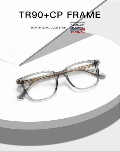 Men's Square Classic Eyeglass Frames Myopia Hyperopia Anti-Blue Light Reading Glasses Customizable Prescription PFD2082