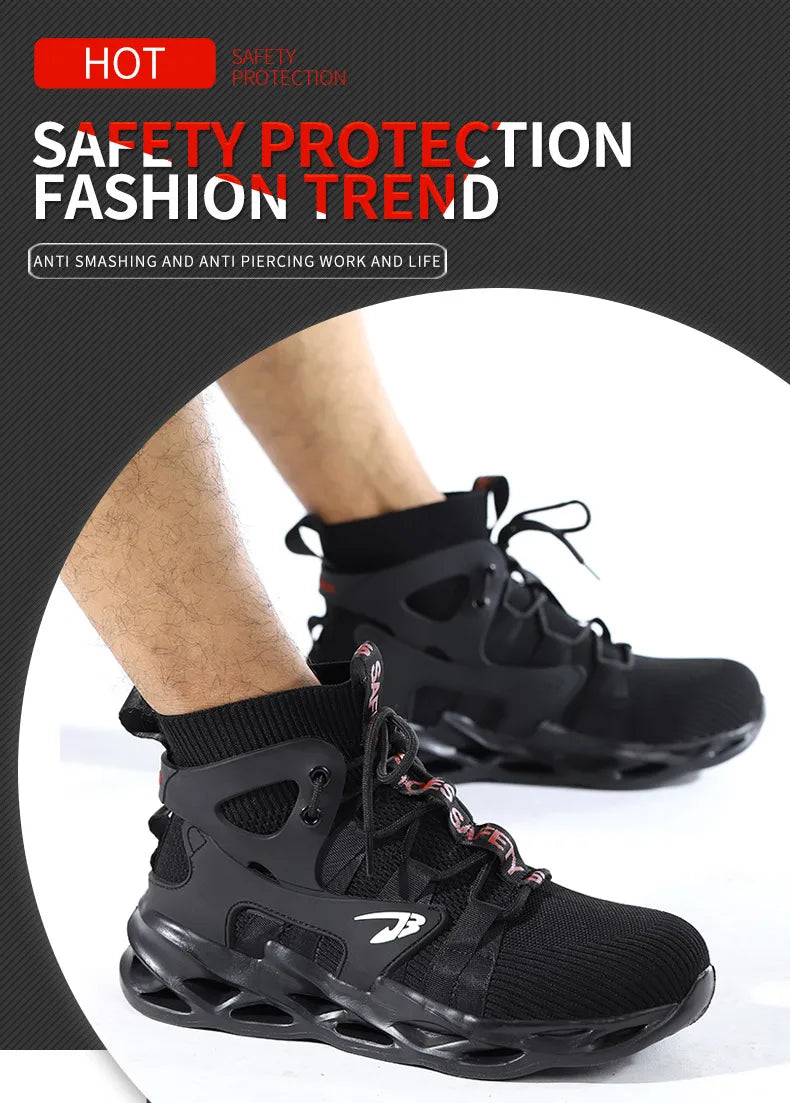 Construction Work Shoes Slip Resistant Lightweight Breathable Sneakers for Men Protection Safety Shoes Work Hiker Boots