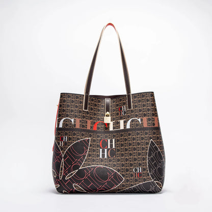 Classic Retro Women's New 2024 Tote Bag Large Capacity PVC Material Commuter Office Women's Shoulder Bag
