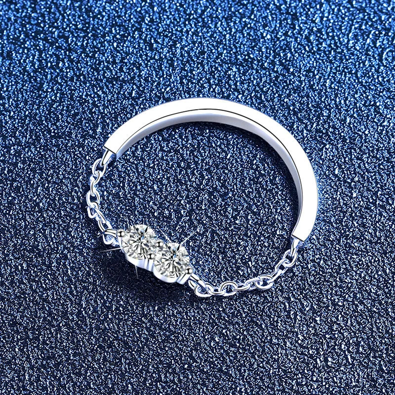 3mm Moissanite Wedding Ring 925 Sterling Silver Eternity Band Lab Diamond Bride Party Rings For Women Designer Jewelry