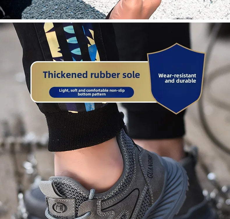 summer mesh safety shoes breathable work shoes industrial construction indestructible shoes for men steel toe safety work boots