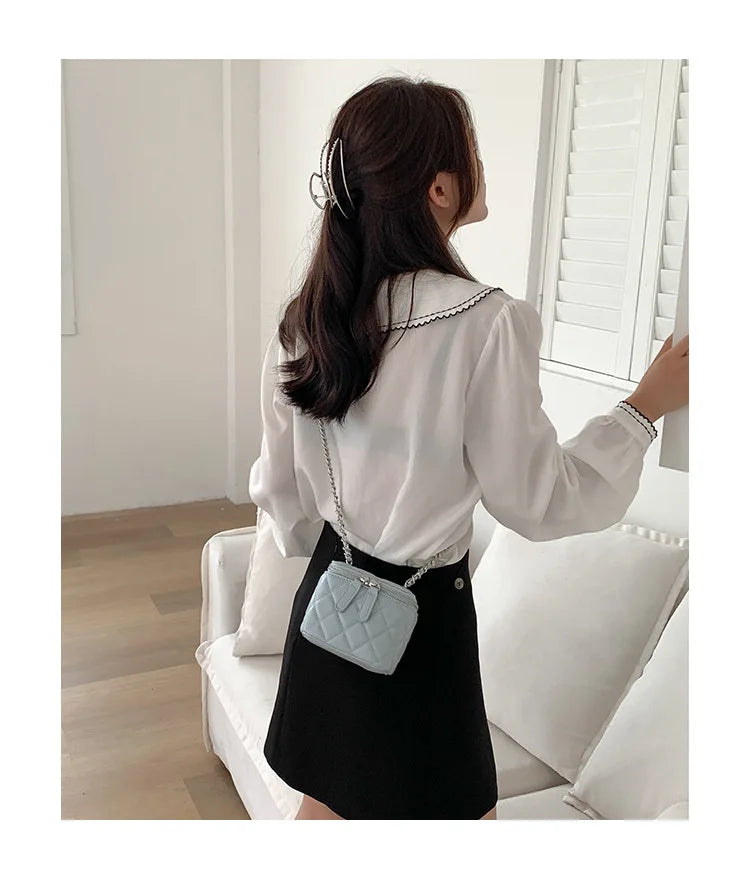 Mini Lingge Shoulder Bag Luxury Designer Bags for Women 2023 Fashion Chains Crossbody Bag Box Handbags Lipstick Coins Purses New