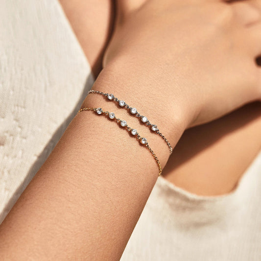 Bracelets Ajustables en Argent Sterling 925 Étoiles & Géométriques Tendance Empilables Délicats avec Chaîne Maillons pour Femmes Bijoux