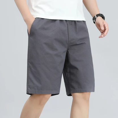 Men's Lightweight Cotton Summer Casual Shorts Loose Wide-Leg Fitness Exercise Work Shorts Comfortable Breathable