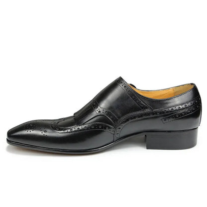 Luxury Leather Shoes  New Top Layer Cowhide Pointed Toe British Business Formal Men's Leather Shoes Wedding Shoes Office Shoes