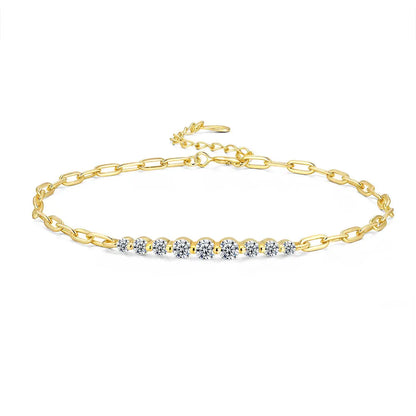 Micro Full 2/2.5/3mm D Color Moissanite Diamond Tennis Bracelet for Woman 925 Silver Plated 18k Adjustable Link Bracelets