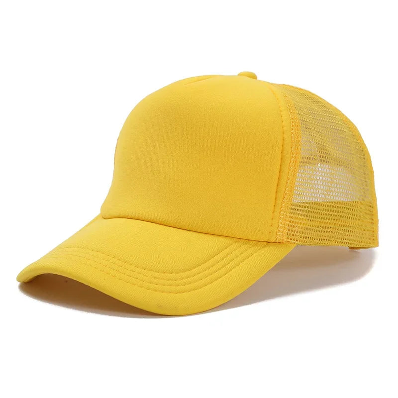 Unisex Cheaper 5 Panel Trucker Hat For Adult Summer Net Baseball Cap Men Women Sponge Mesh Adjustable Sun Hat Visor