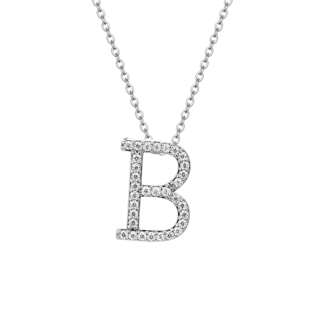 D VVS1 Color Moissanite Letters Necklace Pendant 100% 925 Sterling SIlver for Women Man Fine Jewelry Accessories Gift