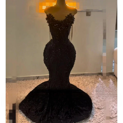 Red Diamonds Luxury Women's Evening Dresses 2026 With Veil Beading Crystals Tassels Formal Prom Dress Wedding Party Customized