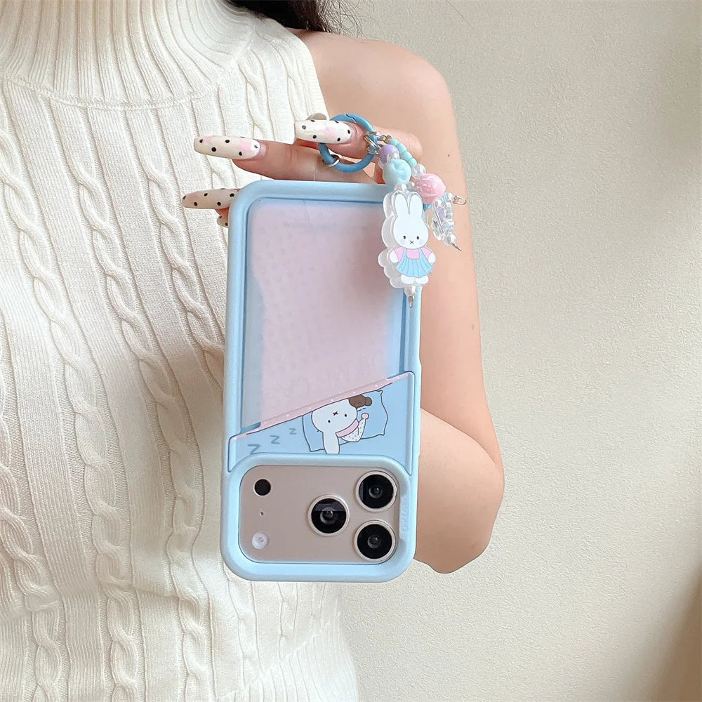 Fashion Cute Miffy Rabbit Kawaii Phone Case for iPhone 16 Pro Max 15 16 17 15 Pro 17 Pro Cover With Card Holder Charm Cases Capa