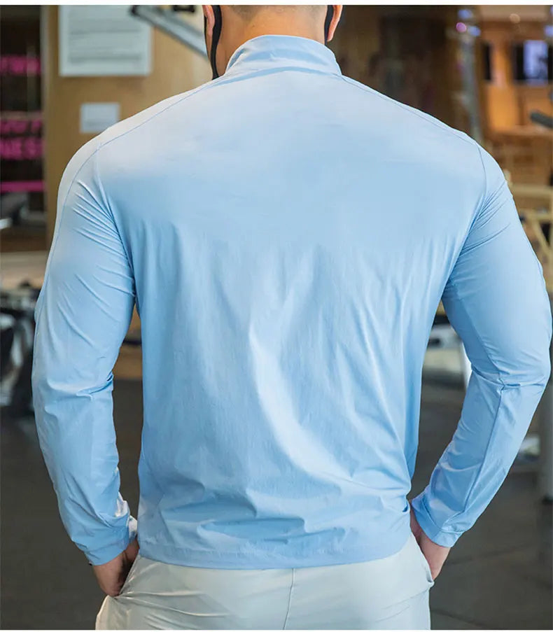 Men's Running Training Elastic Coat Outerwear Gym Tights Jacket Outdoor Cycling Sweatshirt Dry Fit Breathable Compression Tops