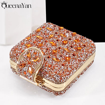 Elegant Full High Quality Diamond Design Olive Color Italian Women's Shoe and Handbag Set for Weddings and Special Occasions