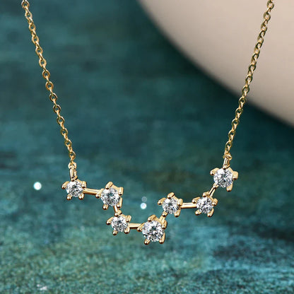 D Color VVS1 Certified Moissanite Big Dipper Pendant Necklaces S925 Sterling Silver Women's Jewelry Chains for Wedding