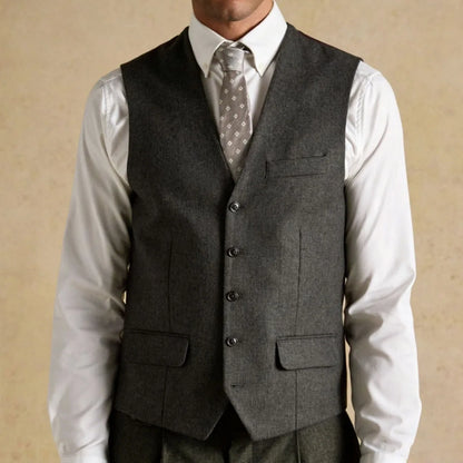 Men Vest White Solid Single Button V Neck Waistcoat For Wedding Banquet Business Party Casual Office Work Daily Men Suit Vest