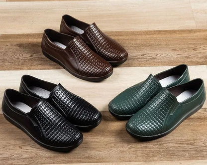 Men's Waterproof Non Slip Rain Shoes Low Cut Kitchen Work Shoes Soft Sole Outdoor Fishing Durable Rubber Shallow Water Shoes