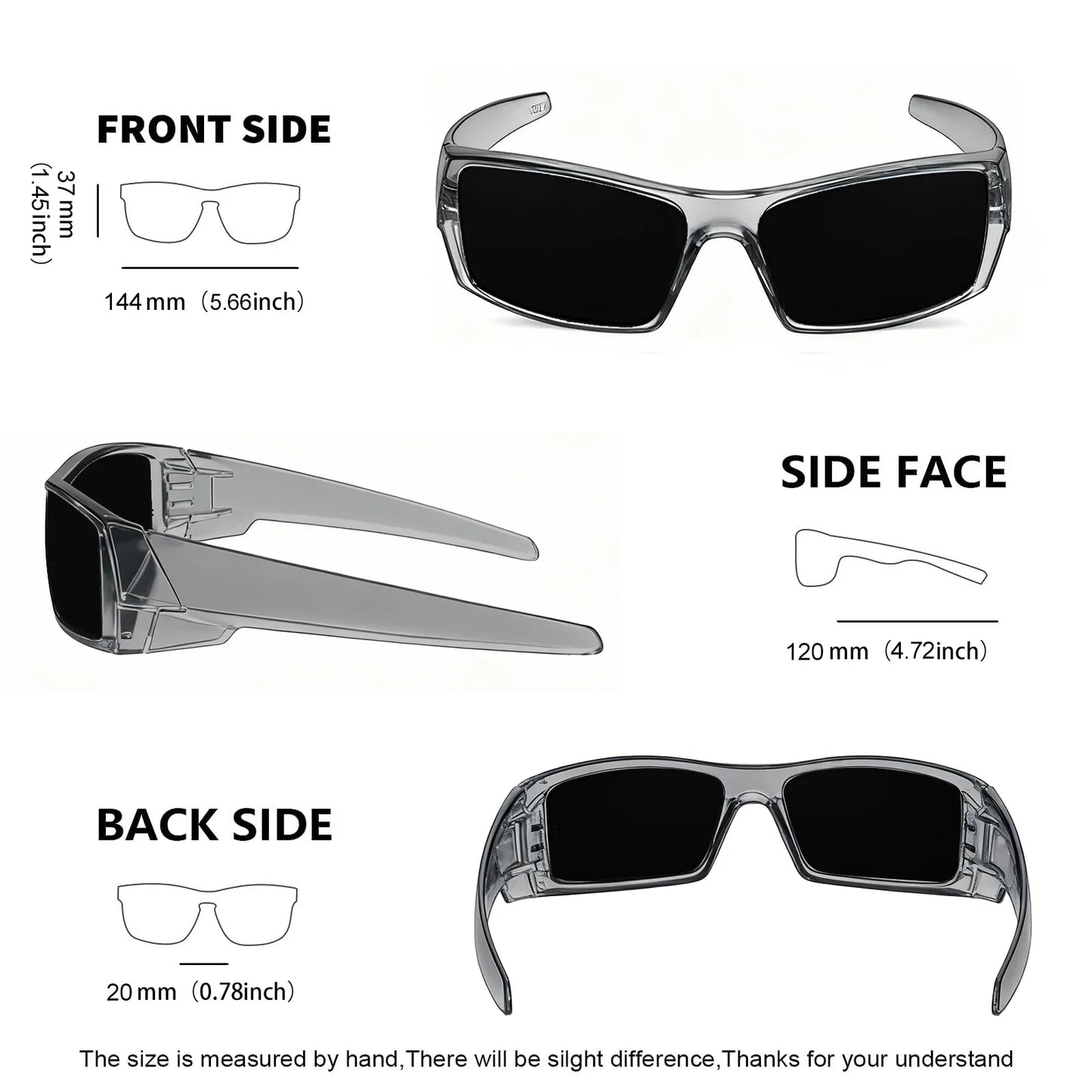 Z87 Polarized Sunglasses Men Women Wrap Around Sport Driving UV400 Retro Vintage Shield Safety Glasses 8231