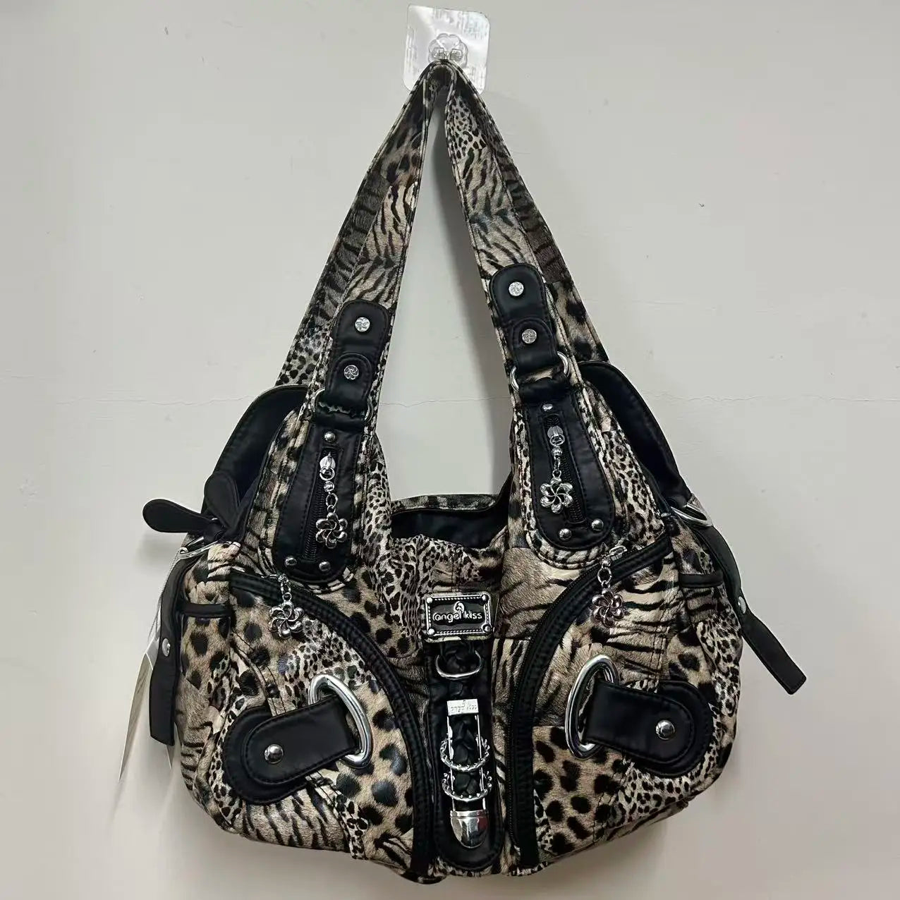 Vintage Bag Women Handbags Brown Leopard Shoulder Bag Top-handle Handbag Fashion Satchel Dumpling Shoulder Bag Tote Hobos