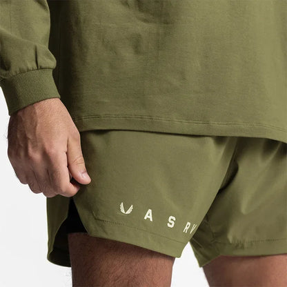 Mens Gym 2 in 1 Jogger Sport Short Pants Man Quick Dry Running Workout Basketball Shorts Male Gym Fitness Sweatpant Bottoms