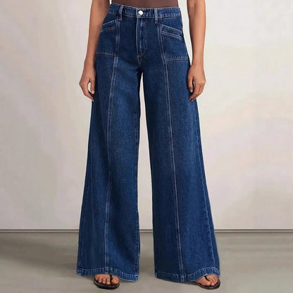 Women's Relaxed Fit Wide Leg Jeans - Versatile and Comfortable Denim Trousers for Casual Style