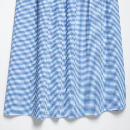 Dress for Women Fashion Summer New Plaid Fold Sleeveless O-neck Midi Vest Dresses French Chic Female Evening Clothing