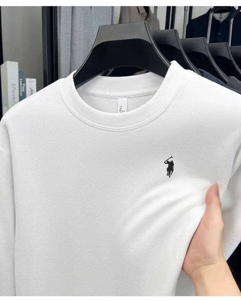 Luxury brand long sleeve T-shirt men's autumn Paul trendy exquisite pony embroidery pullover loose casual round neck sweatshirt