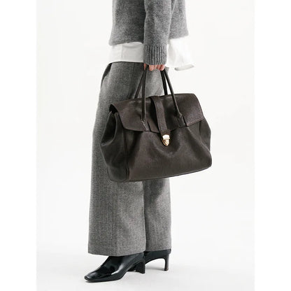 England Style Tote Bags For Women Luxury Designer Handbag And Purse 2024 New Vintage Lock Large Capacity Underarm Bag