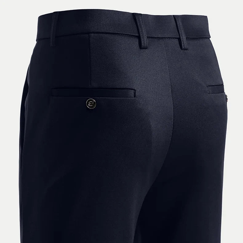 Men's Stretch Trousers Casual Smart Suit Pants Formal Straight Sport Clothing Japanese New Black Navy Elastic Office Work Pants